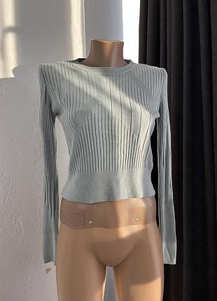 Вкорочений светр  в рубчик