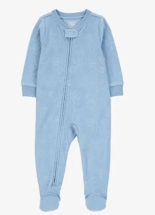 Carters флисовый человечек картерс слип поддева blue girl