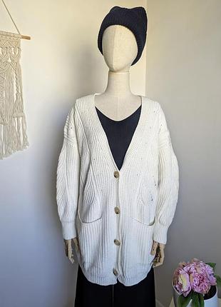 Кардиган кофта на гудзиках massimo dutti котон/віскоза/вовна