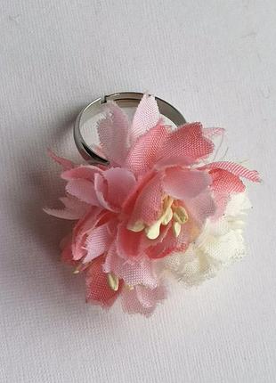 Кольцо цветок  перстень винтаж кольцо текстиль ткань