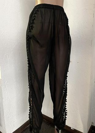 Пляжные прозрачные брюки с разрезами