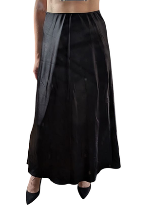 Атласна довга спідниця