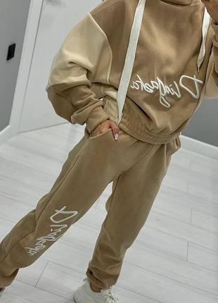 Теплий жіночий спортивний флісовий костюм фліс