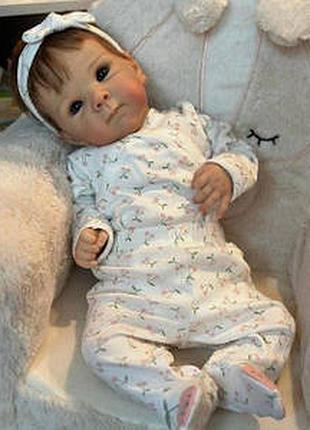 Виниловый реалистичный пупсик ручной работы - настоящий младенец (кукла-пупс с бутылочкой) baby born 1