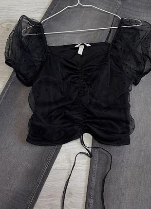 Топ із сіткою в горошок