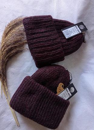 Sale! шапка подвійна 35% вовна 35% пан 15% мохер 15% пвт