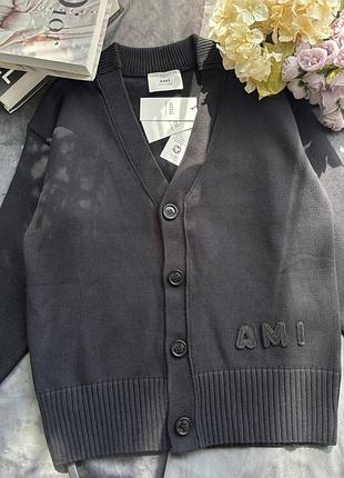 Кардиган люкс качество на пуговицах кофта серый графит повязка ami