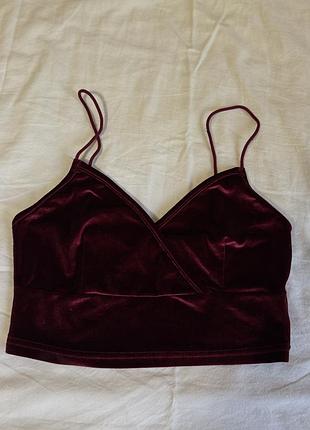 Топ велюровий, бордового кольору