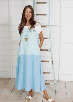 Роскошное платье из льна большого размера батал