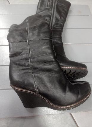 Кожаные сапожки зима