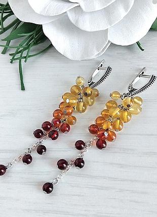 Серьги из янтаря