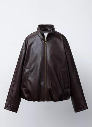 Куртка на дівчинку коричнева штучна шкіра zara new