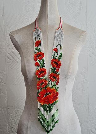 Гердан из бисера "маки" – этническое украшение ручной работы
