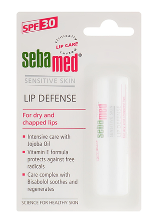 Гігієнічна помада для губ sebamed sensitive skin lip defense balm spf30, 4,8 гр.