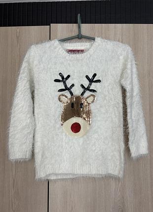 Светр для дівчинки новорічний