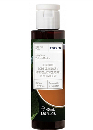 Гель для душу "м'ятний чай" korres mint tea shower gel (міні) 40 мл