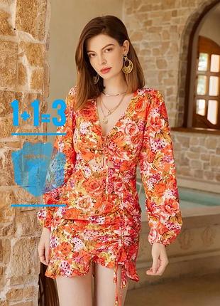 🥰яскрава сукня в квітковий принт