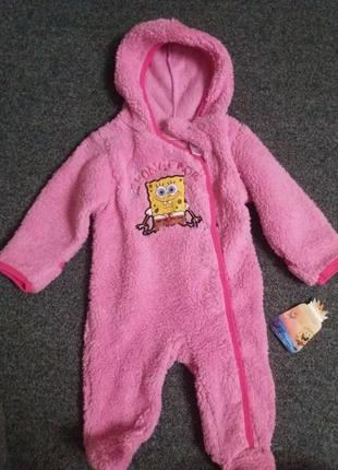 Фірмовий чоловічок шерпа, фліс (ромпер, комбінезон) 6-9 міс