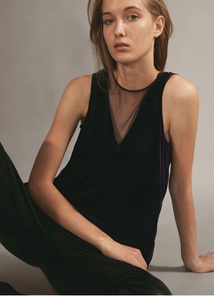 Изысканный бархатный топ massimo dutti size s