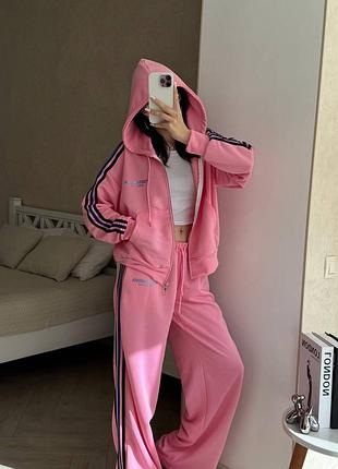 ❤️‍🔥стильный костюм 2-ка oversize из турецкой петли – голубой, розовый, меланж / до 48 размера / мод.253