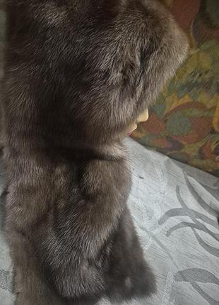 Норка кусок з шапки колір графіт