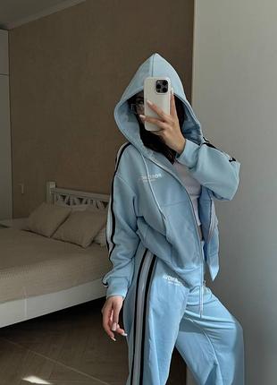 ❤️‍🔥стильный костюм 2-ка oversize из турецкой петли – голубой, розовый, меланж / до 48 размера / мод.253