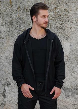 Утепленное зип худи на флисе зипер without kane black