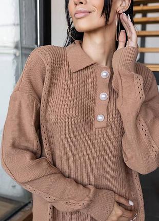 Распродажа 🏷 30% шерсть шерсть оверсайз свитер мирер поло с воротничком и красивыми пуговицами