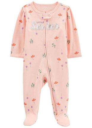 Carters хлопковый человечек поддева слип little sister