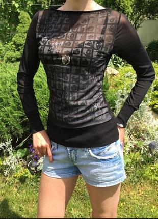 Чорна кофта в сіточку стильна кофта