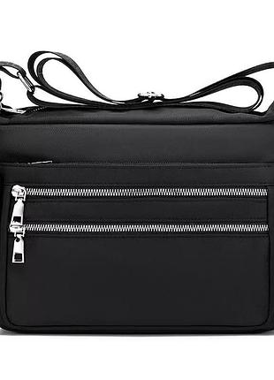 Жіноча чорна сумка з плечовим ременем нейлонова