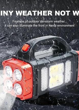 Фонарь аккумуляторный hurry bolt | солнечная панель | режим повербанк