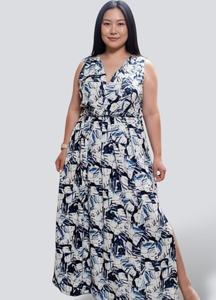 Длинное летнее платье в принт monki с карманами