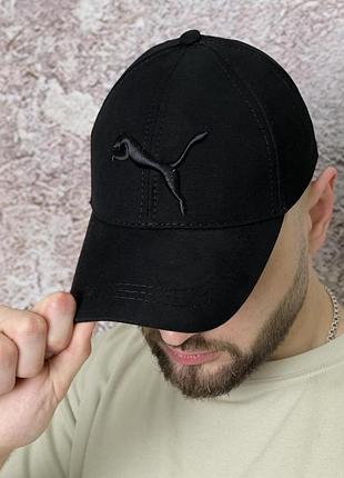 Кепка чоловіча puma чорна із чорним лого
