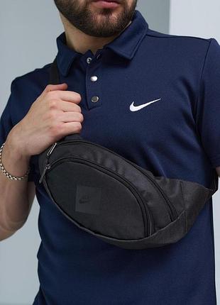 Бананка черная nike накатка с черным квадратом с надписью