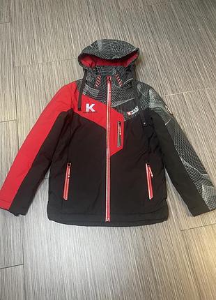 Демісезонна куртка для підлітка на 12- 14 років чорна з червоним