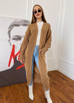 Накладной платеж ❤ 30% шерсть шерсть шерсть шерсть вязаный оверсайз длинный кардиган меди с карманами