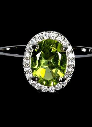 Каблучка срібло 925 натуральний перидот