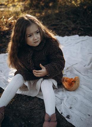 Шубка тедді zara для дівчинки / пальто барашик / куртка осінь-зима / тедік / тедди / плюшева куртка