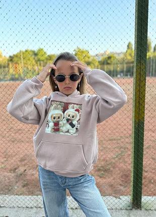 3🌈дитяче худі на дівчинку з лабубу labubu з капюшоном