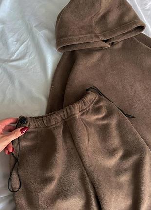 Затишний костюмчик, must have 🍂 двусторонний флис, флисовый спортивный, джоггеры, худи с капюшоном, свитшот, 4