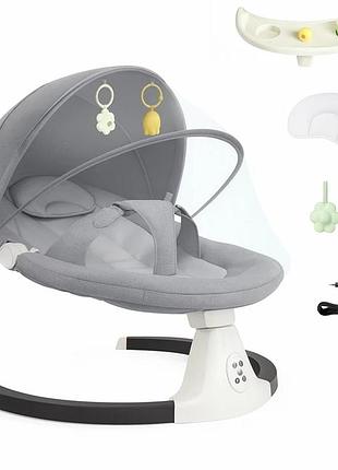 Детские электро качели-шезлонг wx-088, кресло-качалка с музыкой, автоматическая люлька с балдахином