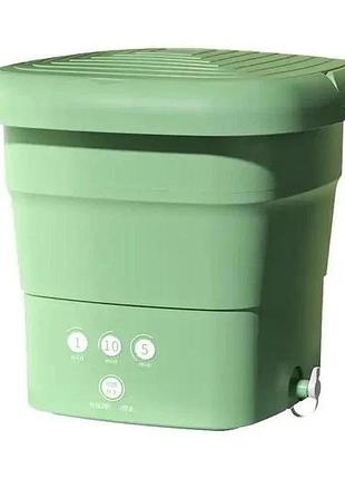 Складна пральна машина folding washing machine силіконова складна праличка відро 7 л. зелений