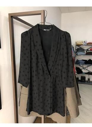 Стильний чорний ромпер комбінезон в горох zara