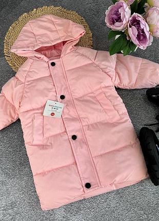 Тепла подовжена дитяча курточка для дівчинки