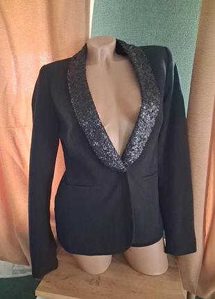 Паджак жіночий  чорний на ґудзику з паєтками