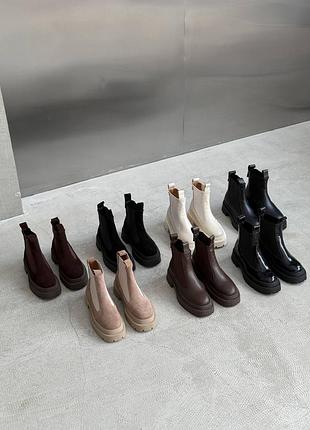 Жіночі шкіряні замшеві черевики челсі