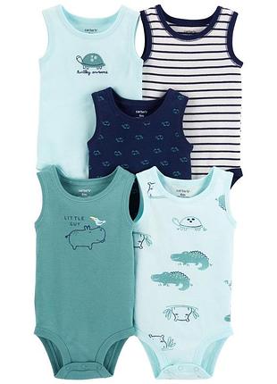 Carters комплект бодиков майка из 5 шт картерс боди turtle