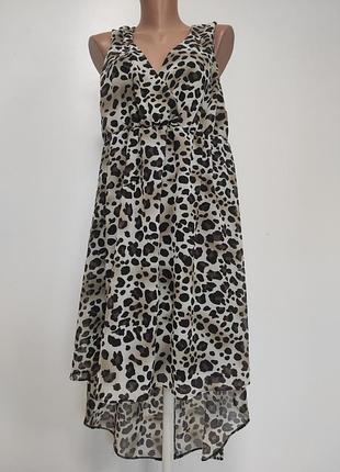 Платье в тигровый принт батал