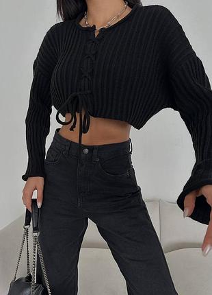 Турція 🇹🇷вкорочена кофта на шнурівці з довгим рукавом